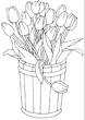 Laminas para colorear dibujos de primavera flores tulipanes